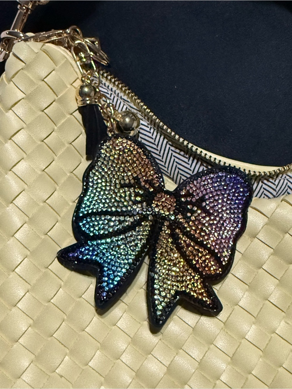 Crystal Bow Charm Keychain/Bag Charm - Iridescent Multicolor